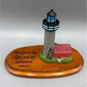 Dicksons Lighthouse Figurine The Lord is My Light and My Salvation Wood‎ Base